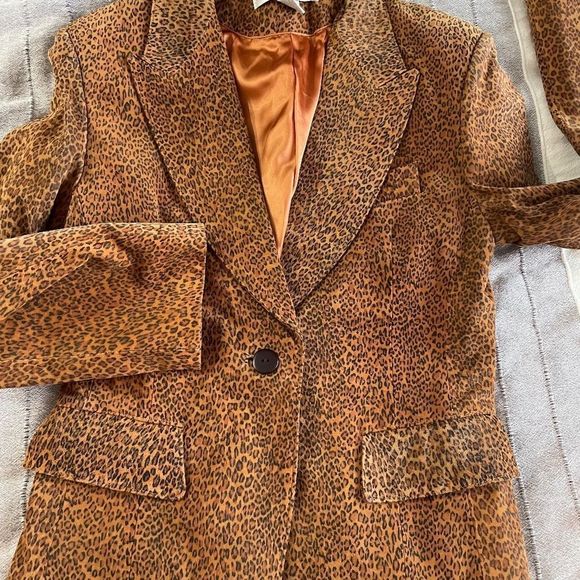 THE LIMITED leopard print suede blazer - M - Picture 8 of 8